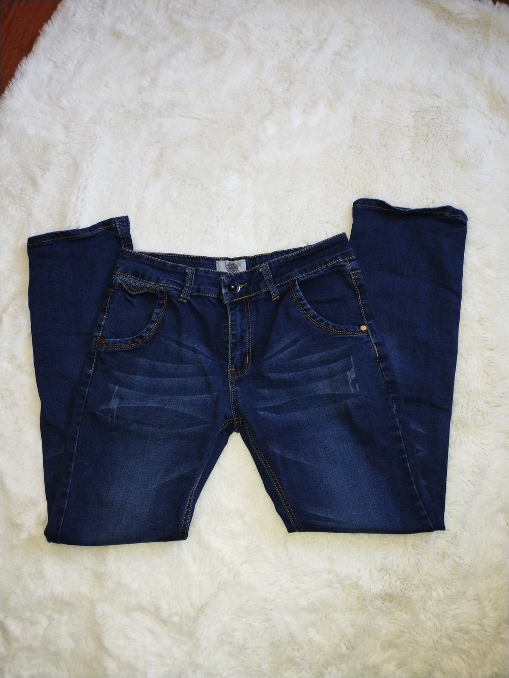 Rattini Dark Blue Denim Jeans with Contrast Stitching